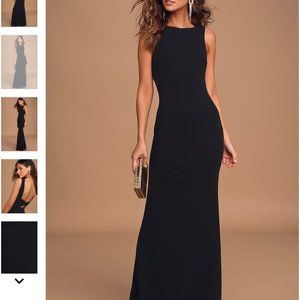 Lulus Love In Your Eyes Black Knotted Mermaid Maxi Dress
